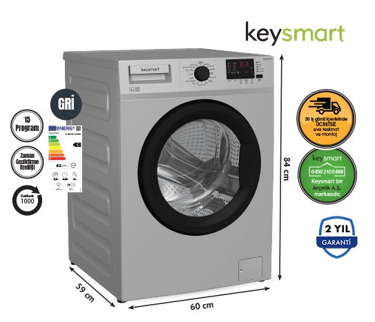 Bim 8 KG ÇAMAŞIR MAKİNESİ KEY 8002 CMS   fiyatı –  30 temmuz