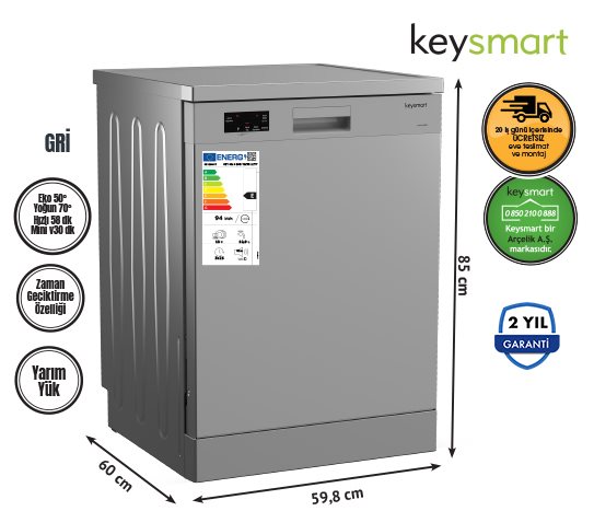 Bim 4 PROGRAMLI BULAŞIK  MAKİNESİ KEY 4014 BMS   fiyatı – 2024