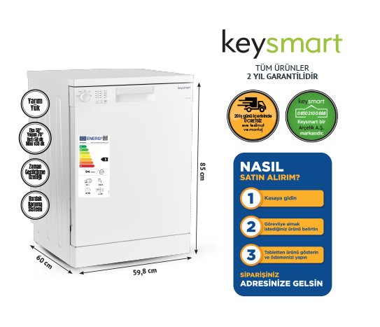 Bim 4 PROGRAMLI BULAŞIK MAKİNESİ KEY 4014 BM   fiyatı – 2026