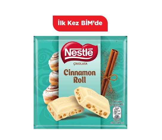 Bim Tarçınlı  Çörek Parçacıklı  Beyaz Çikolata   60 g fiyatı – 2026